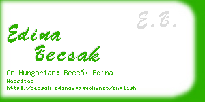 edina becsak business card